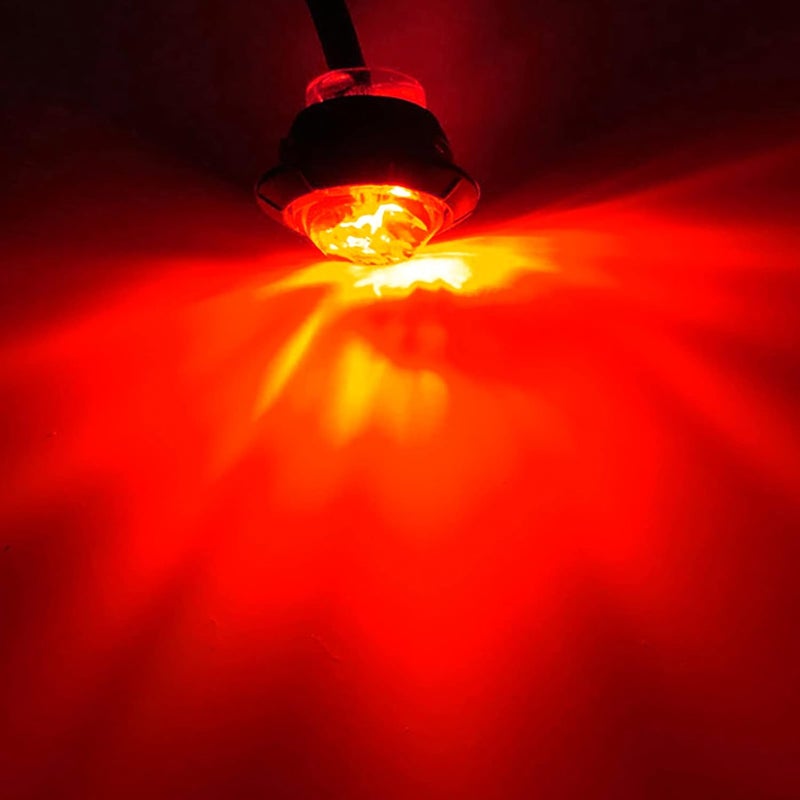 KEING 10 Pack Sealed Waterproof Mini Round 3/4 Inch Red LED Marker Lights Signal Light 12V for Trailer Truck Bus Pickup Van ATV RV Lorry Caravan, 5 Years Warranty (Smoked Lens) - Image 4